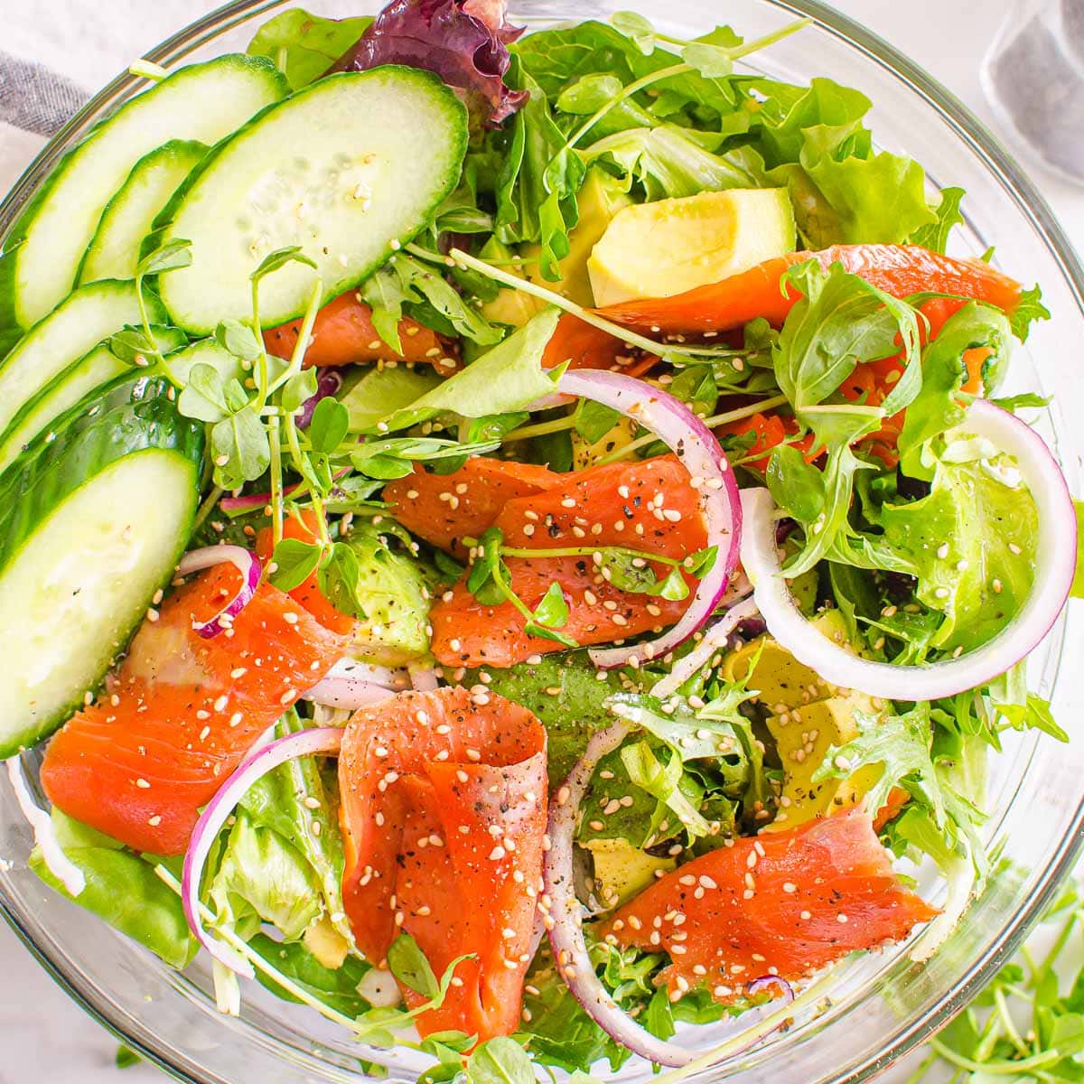 Smoked Tasmanian Salmon Salad with Finger Lime and Rocket