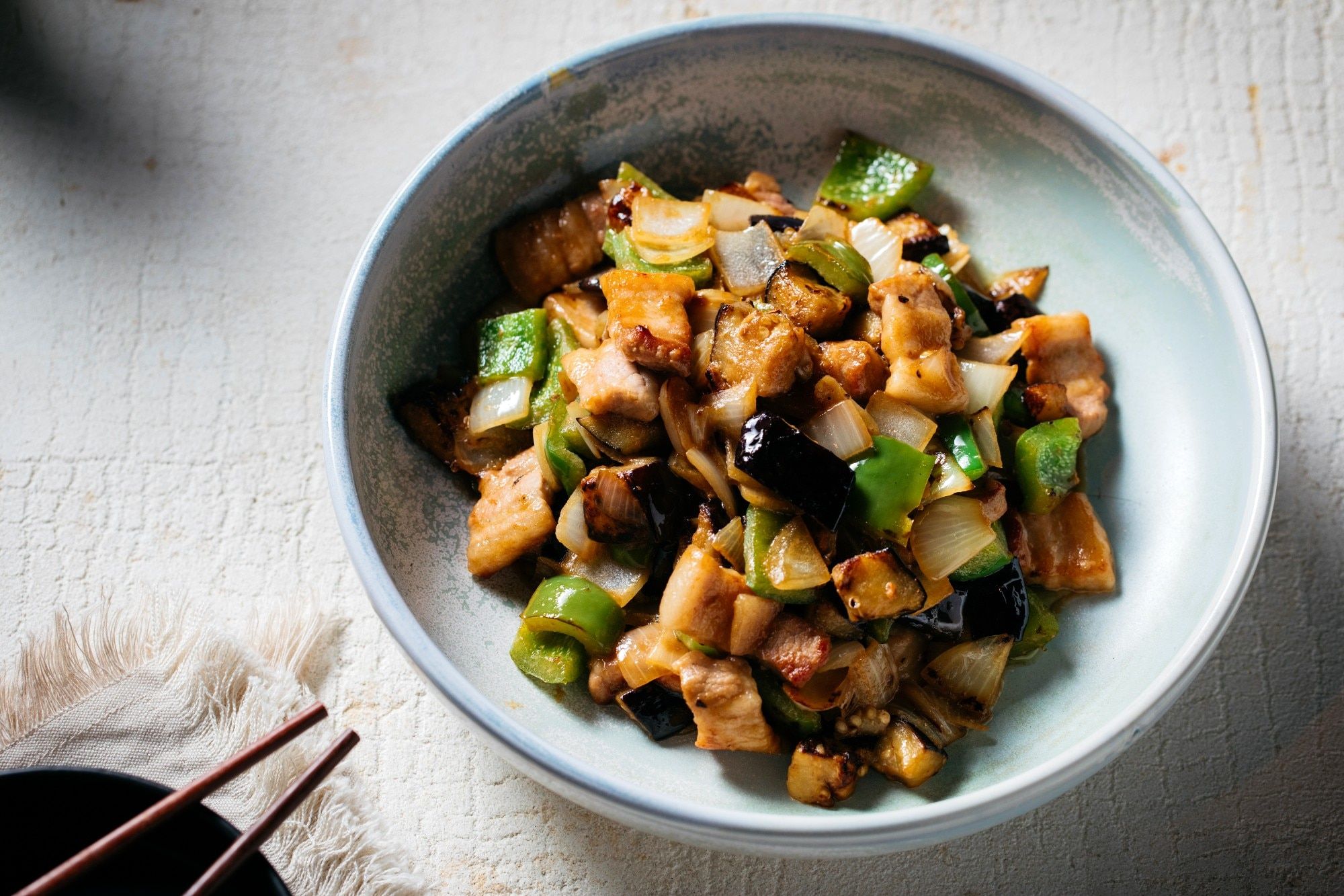 Pan-Seared Pork with Miso-Glazed Eggplant