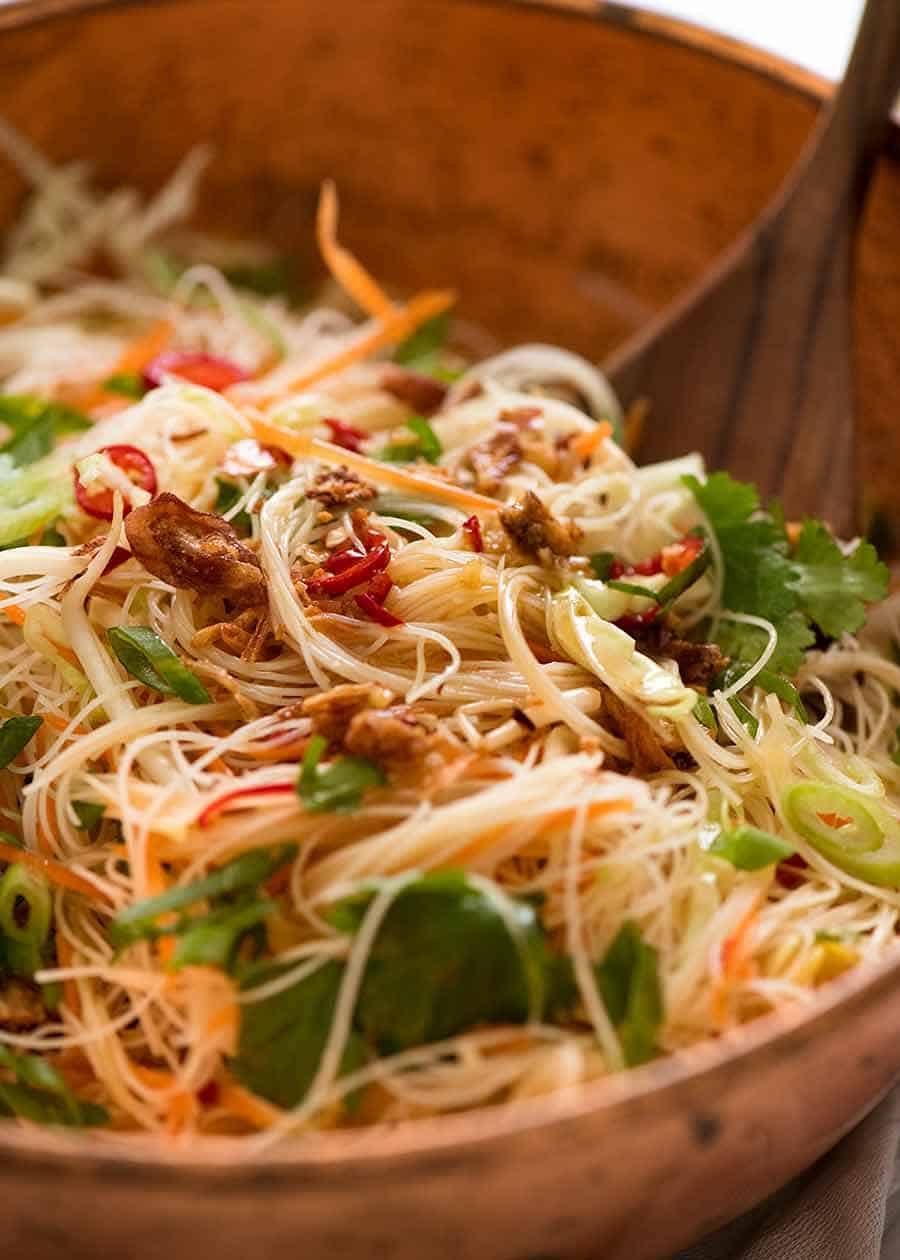Refreshing Vietnamese Rice Noodle Salad with Lime-Chili Dressing