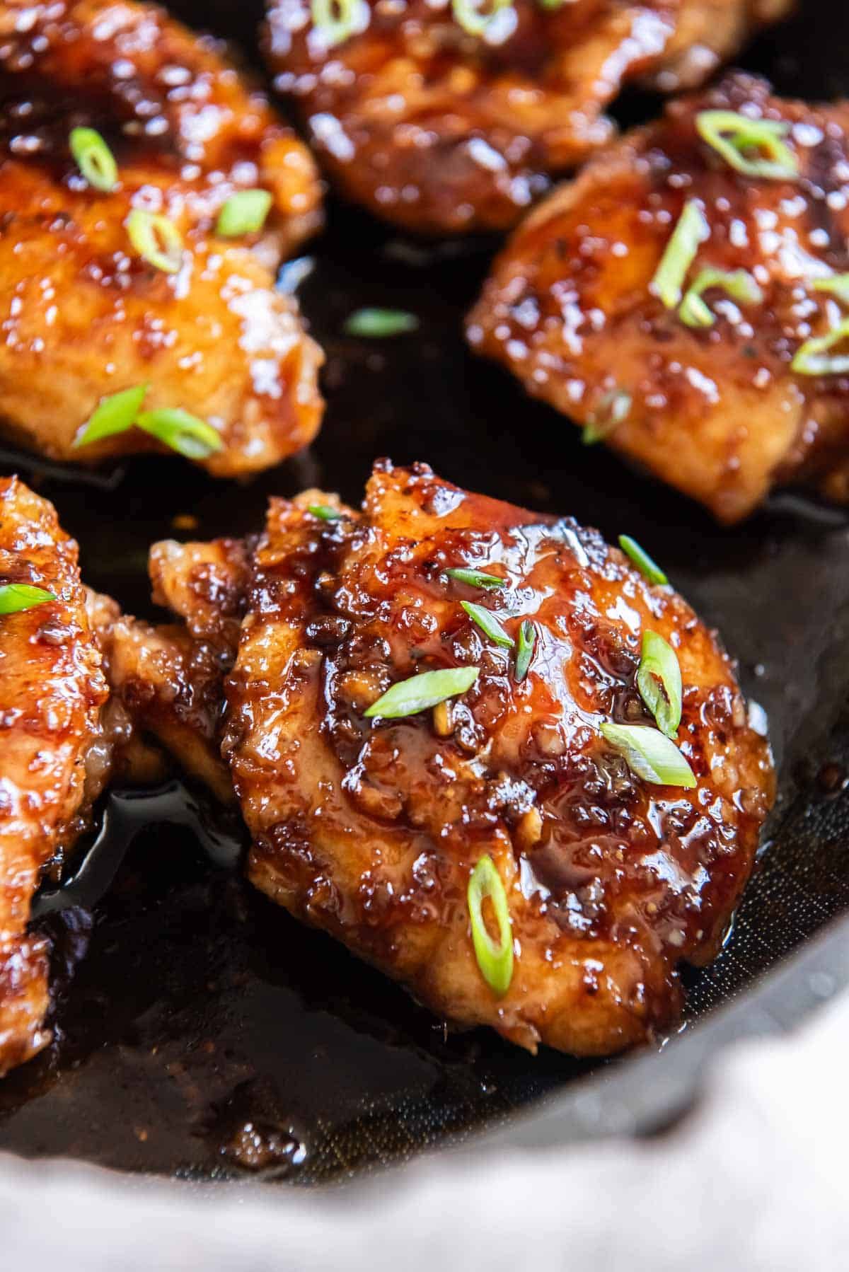 Pan-Seared Chicken Thighs with Garlic-Infused Soy Glaze