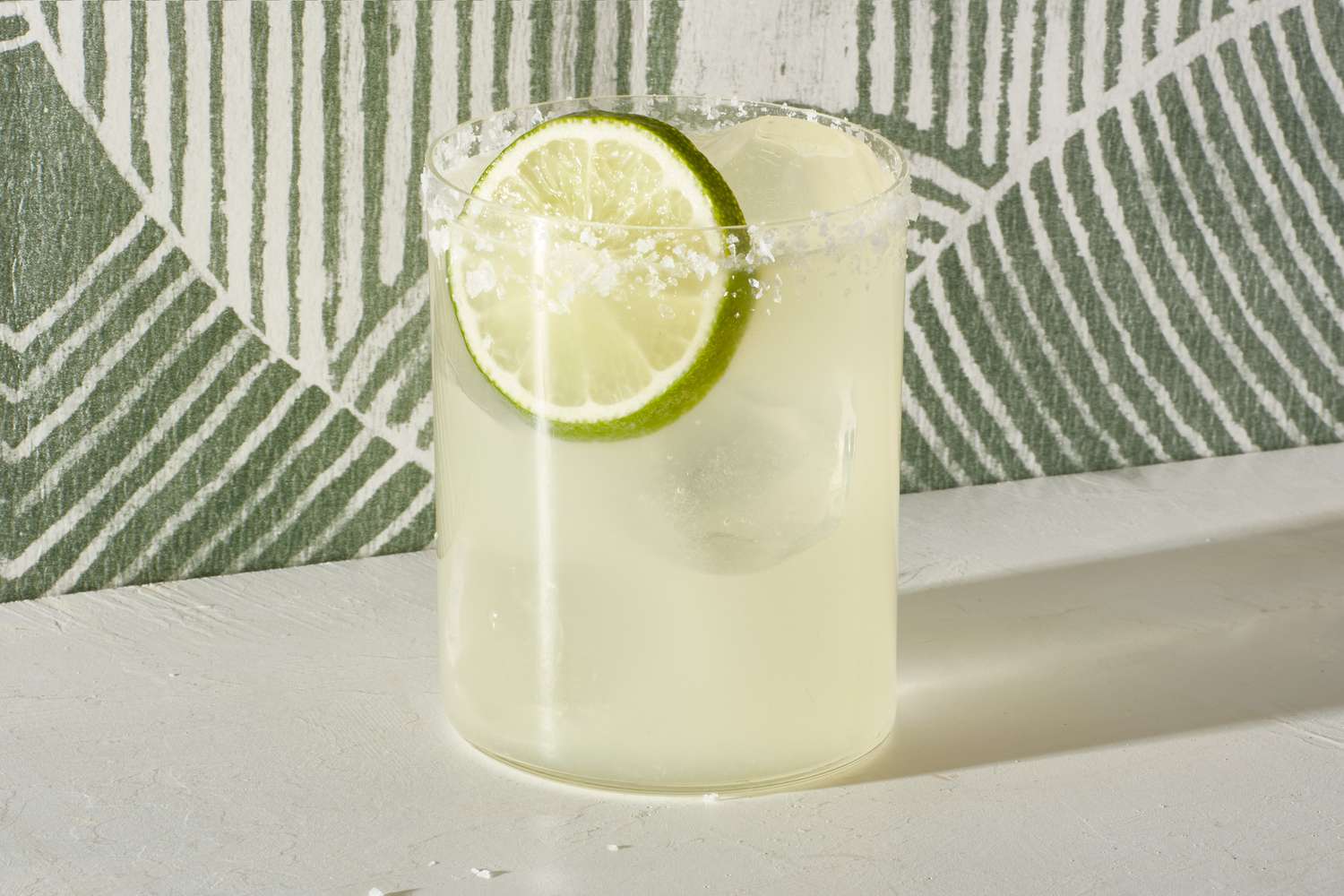 Salt-Rimmed Margarita with Fresh Lime and Simple Syrup