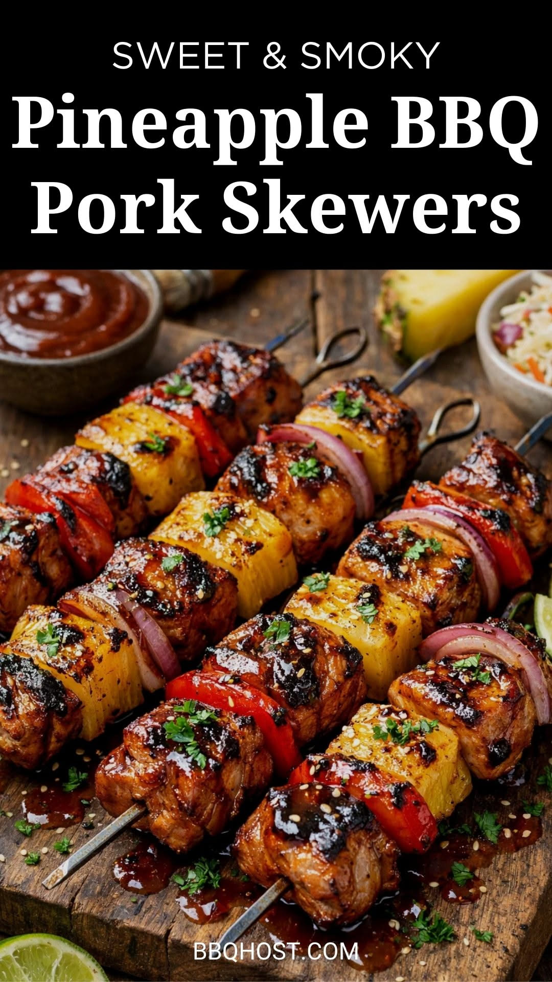 Grilled Pineapple and Jerk-Spiced Caribbean Pork Skewers