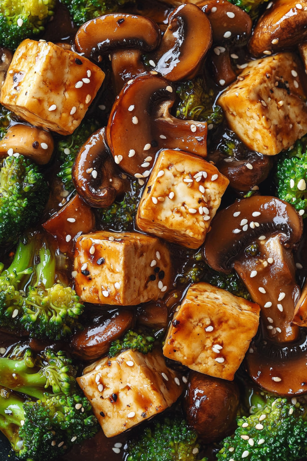 Sautéed Shiitake Mushroom and Tofu Stir-Fry with Garlic Soy Glaze