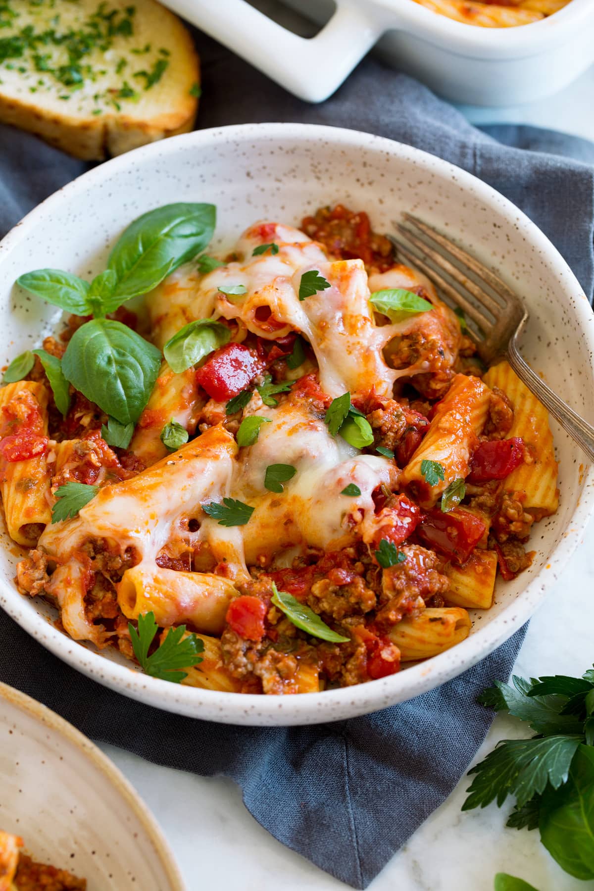 Rustic Italian Oven-Baked Rigatoni with Roasted Cherry Tomatoes and Mozzarella