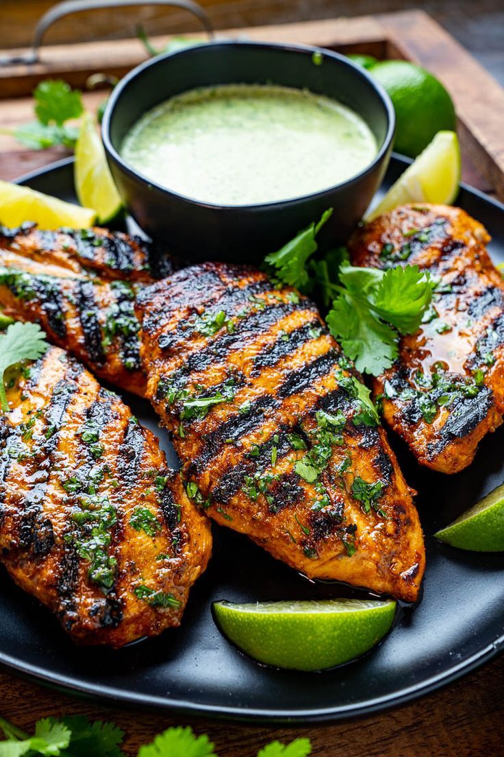 Grilled Citrus-Marinated Chicken with Charred Poblano Salsa