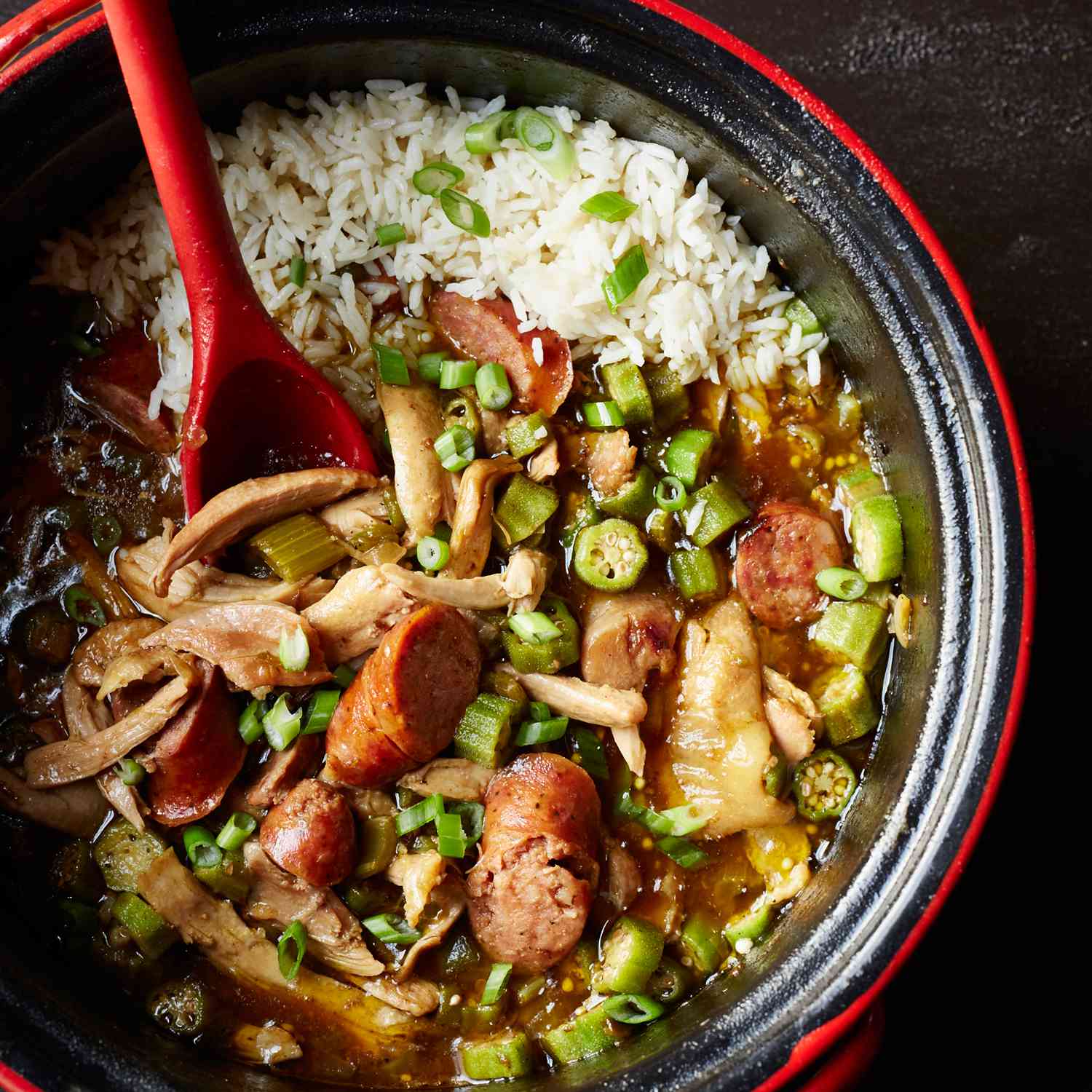 Spiced Vegetable Gumbo with Okra and Andouille