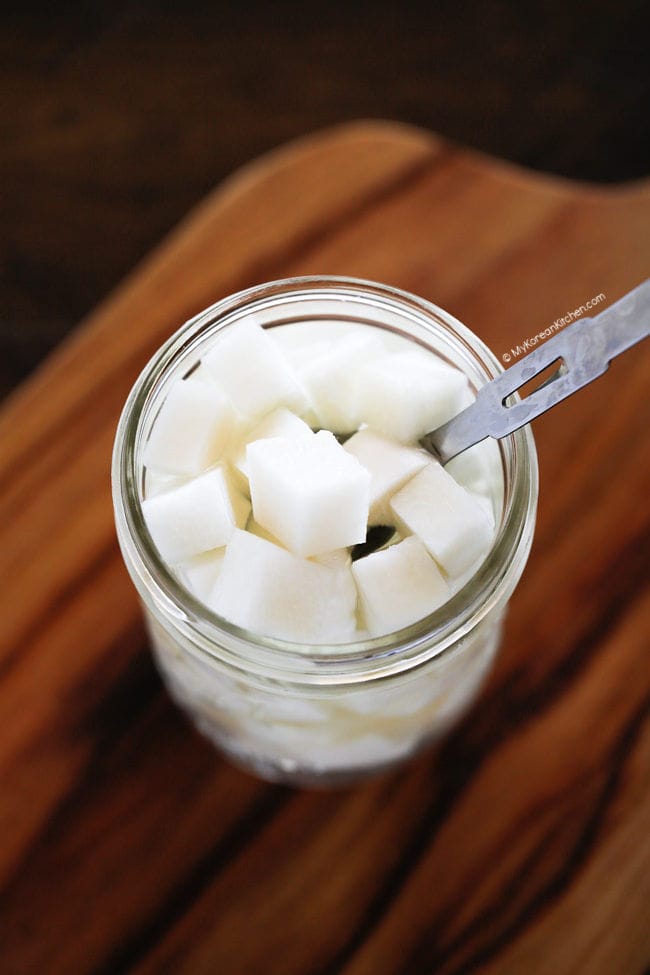 Sour Pickled Korean Radish Cubes