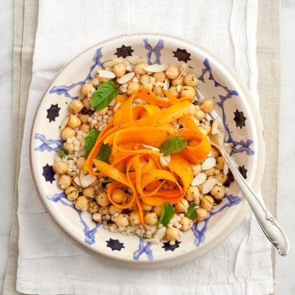 Moroccan-Spiced Carrot and Chickpea Salad with Lemon Dressing