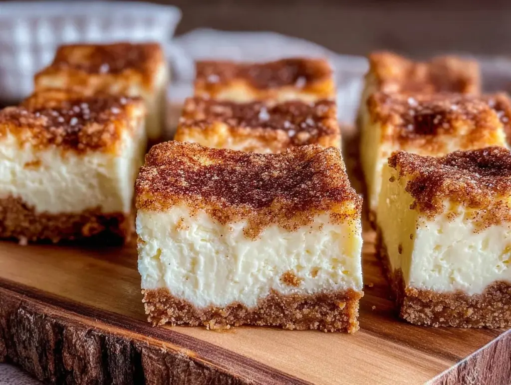 Baked Churro Bars with Cinnamon Sugar Crust