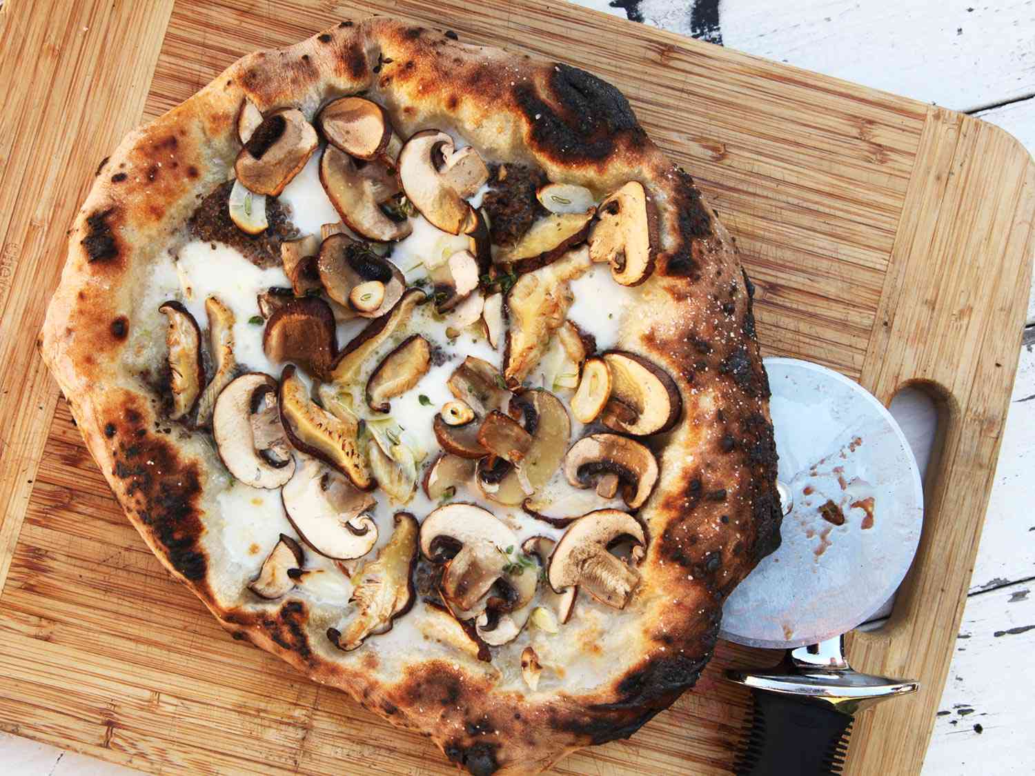 Thin-Crust Wild Mushroom and Truffle Oil Pizza