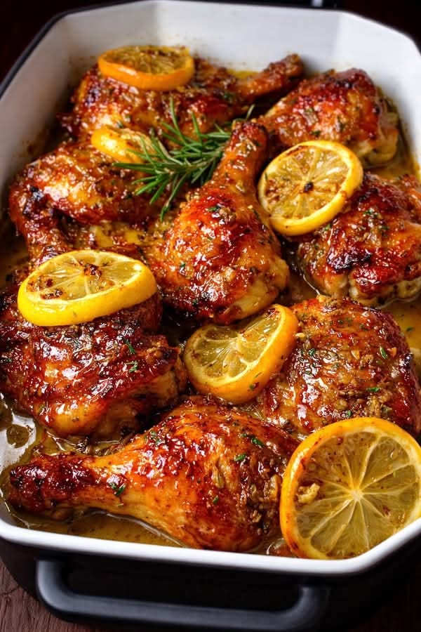 Tuscan Lemon and Rosemary Roast Chicken with Garlic Smashed Potatoes
