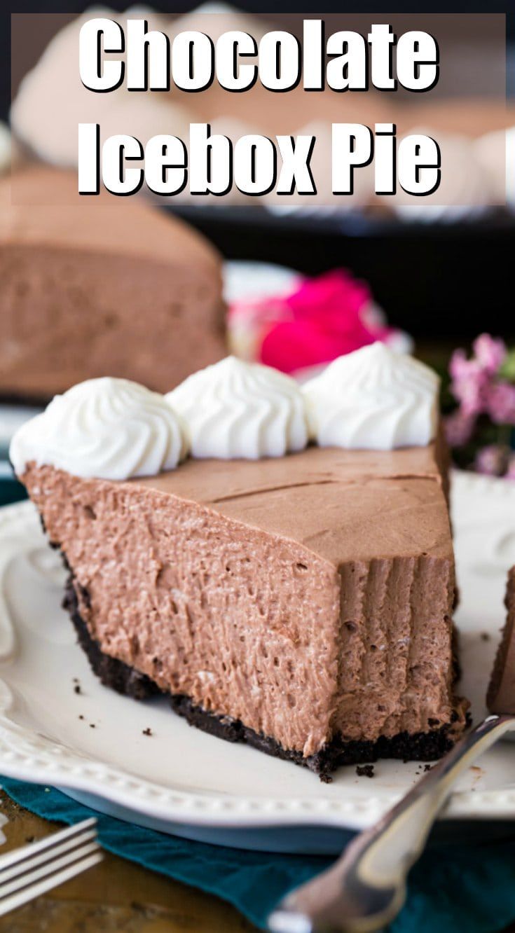 No-Bake Chocolate Icebox Pie with Whipped Cream