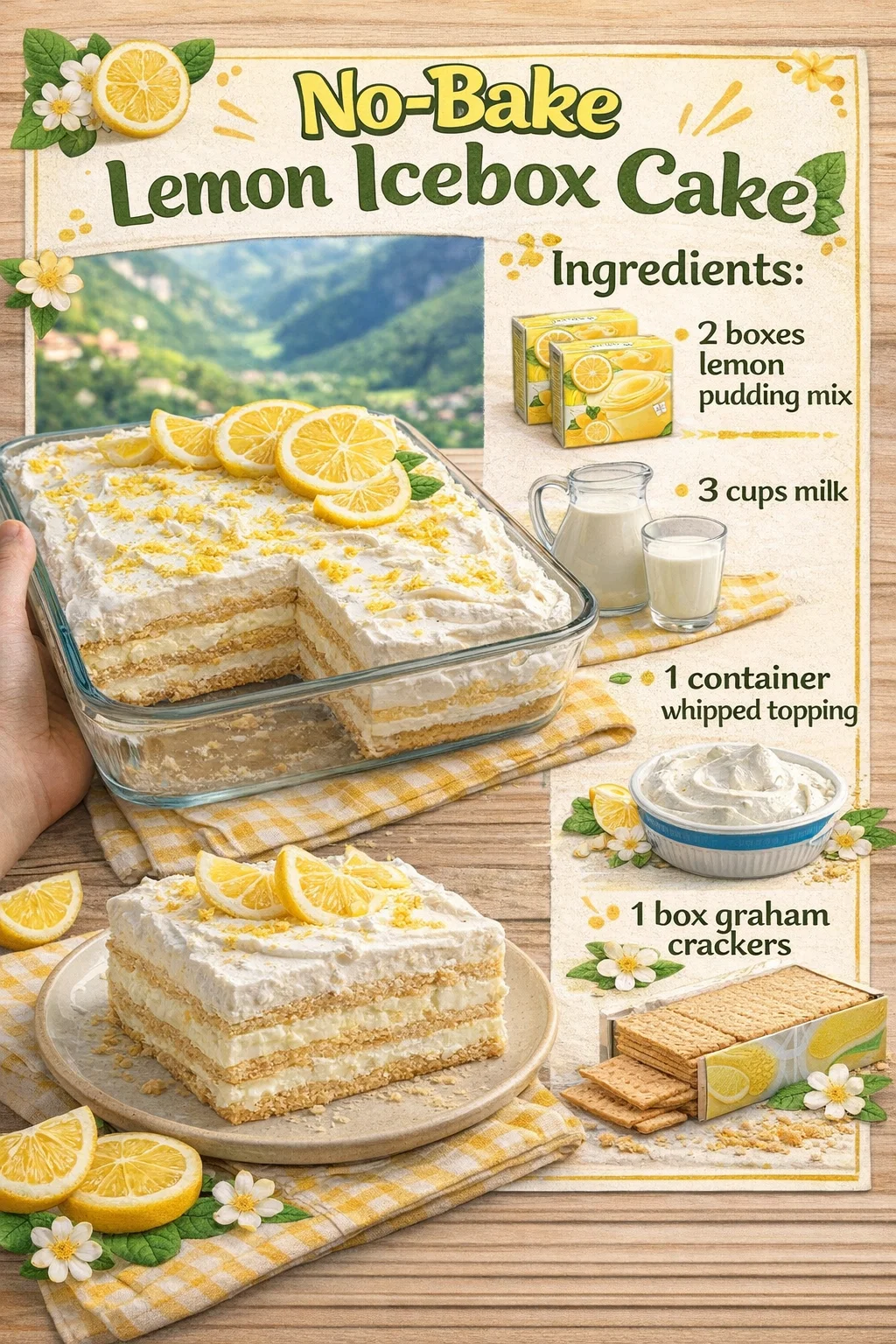 No-Bake Lemon Cheesecake Icebox Cake