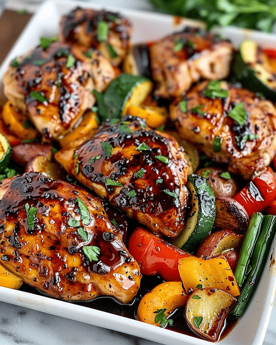 Honey-Soy Glazed Sheet Pan Chicken with Crispy Roasted Veggies
