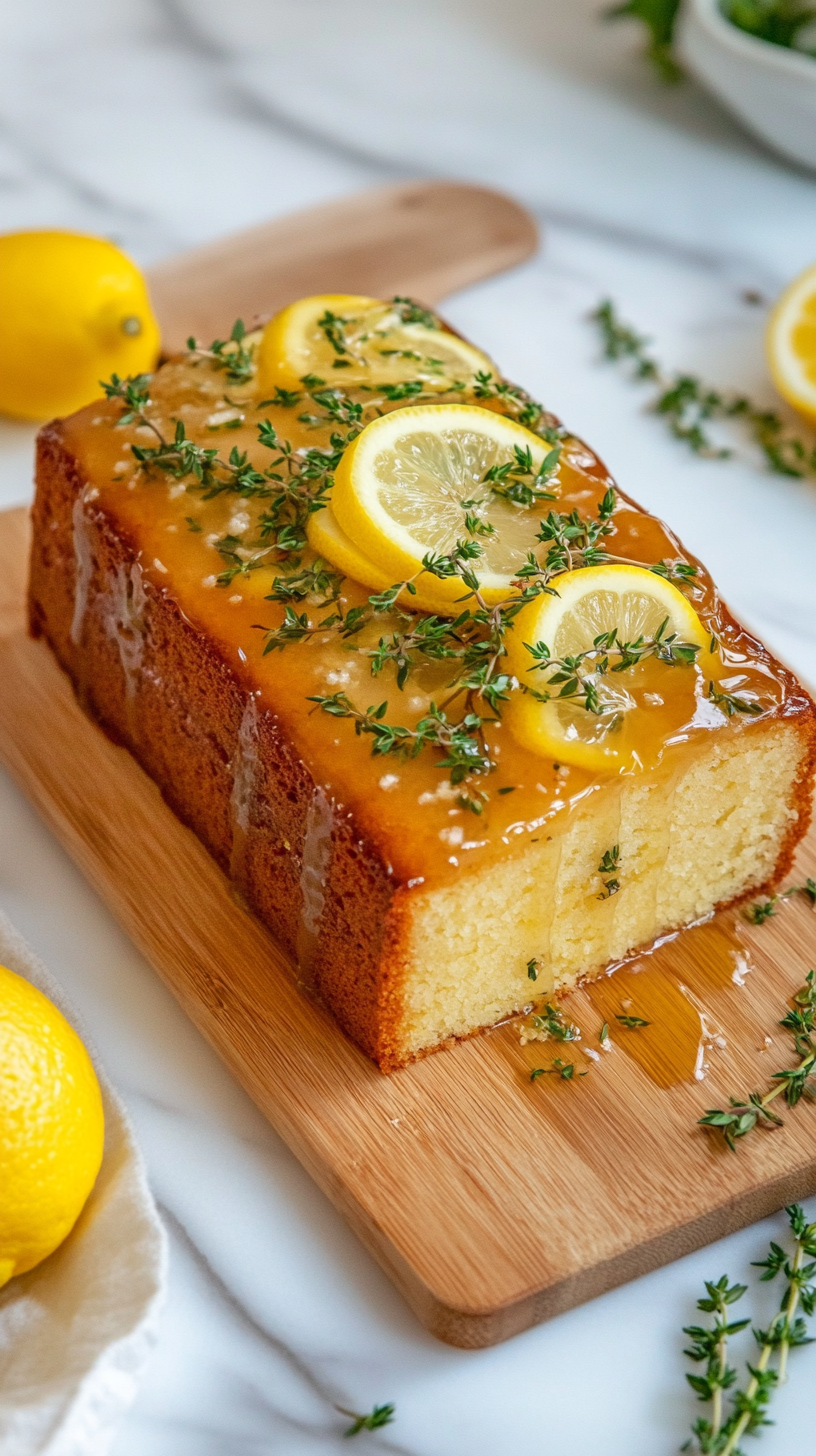 Lemon Olive Oil Olive Oil Cake with Thyme Honey Glaze