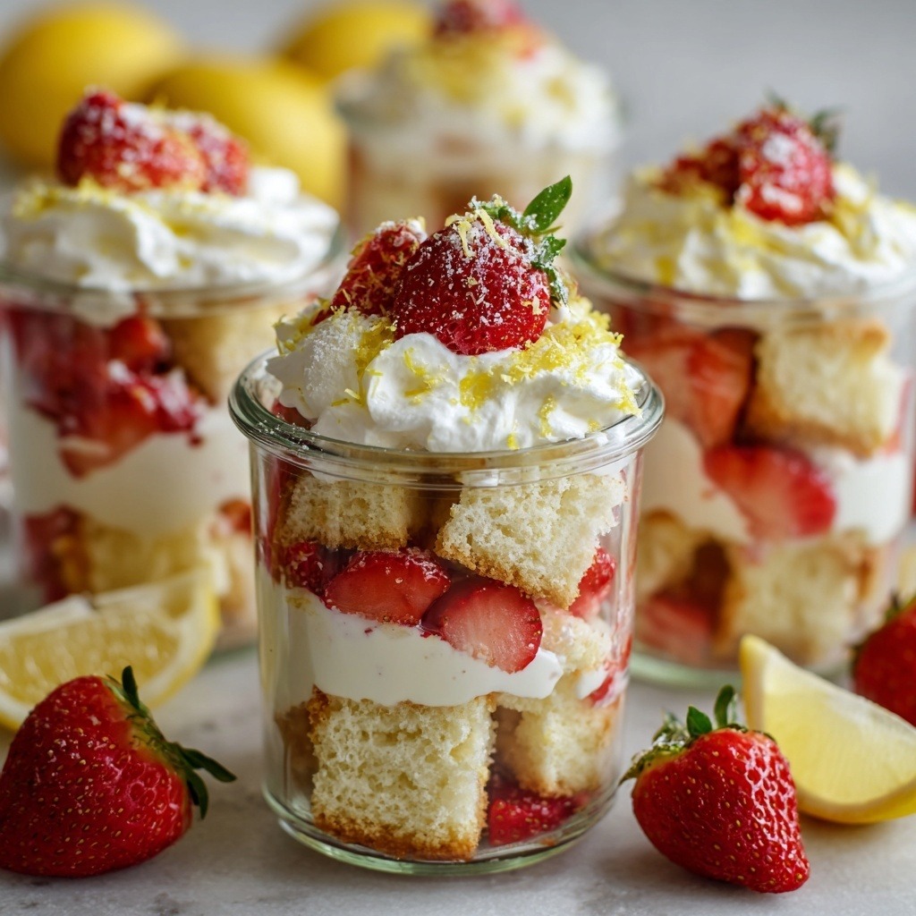 No-Bake Lemon Mascarpone Cream Parfaits with Shortbread