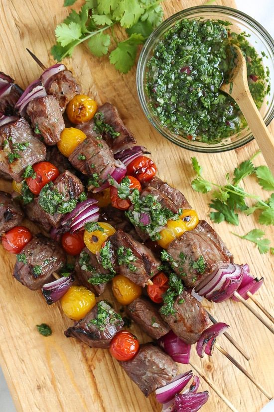 Grilled Chimichurri Pork Skewers
