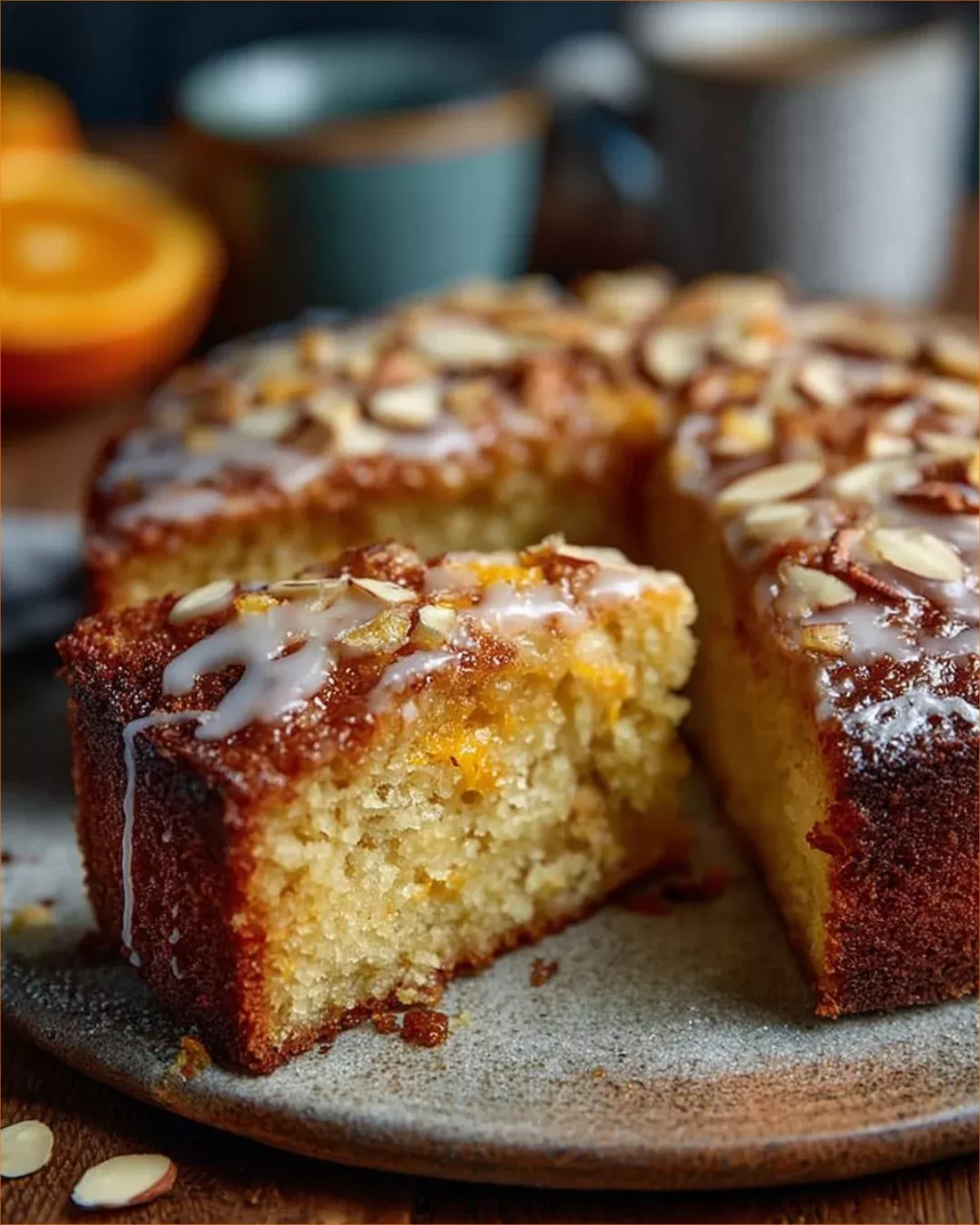 Almond Orange Olive Oil Cake with Honey Glaze