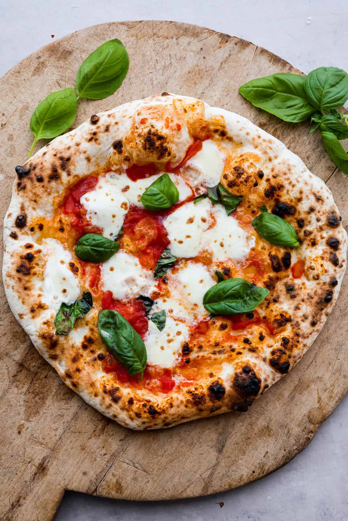 Wood-Fired Margherita Pizza with Slow-Fermented Crust