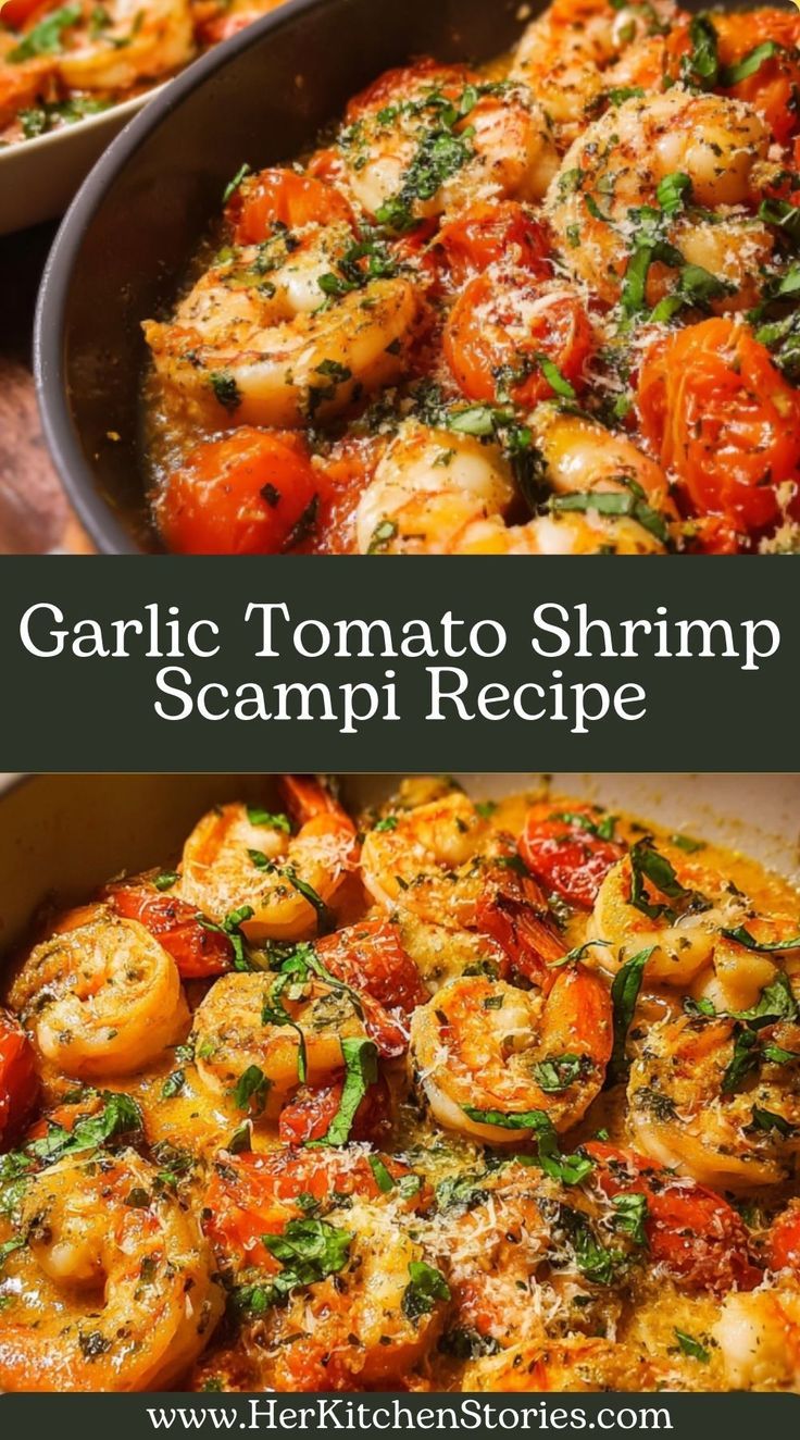 Sautéed Shrimp with Garlic, Tomatoes, and White Wine Sauce