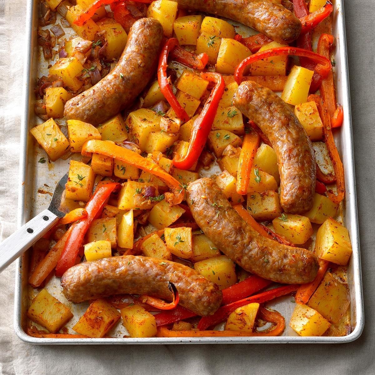 One-Pan Baked Italian Sausage with Peppers and Potatoes