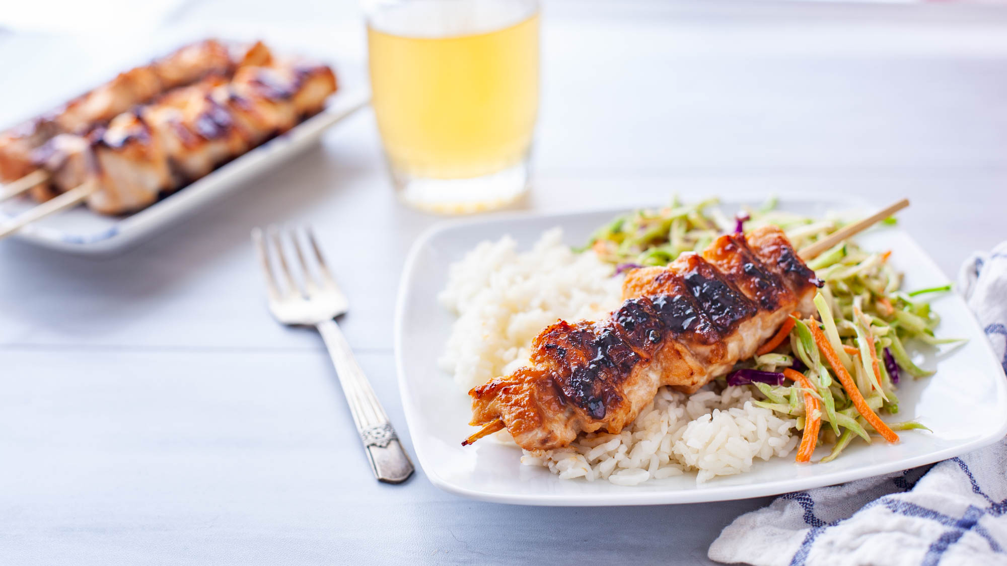 Grilled Bonito Skewers with Citrus Soy Glaze