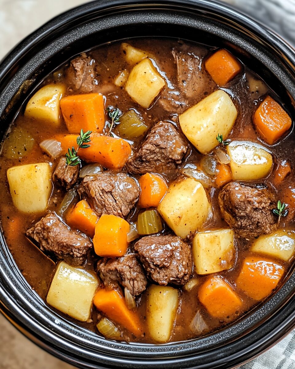Slow Cooker Hearty Beef & Root Vegetable Stew