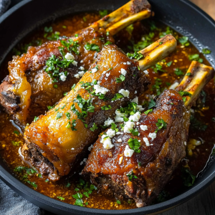 Slow-Cooked Greek Lamb with Tomato and Herbs