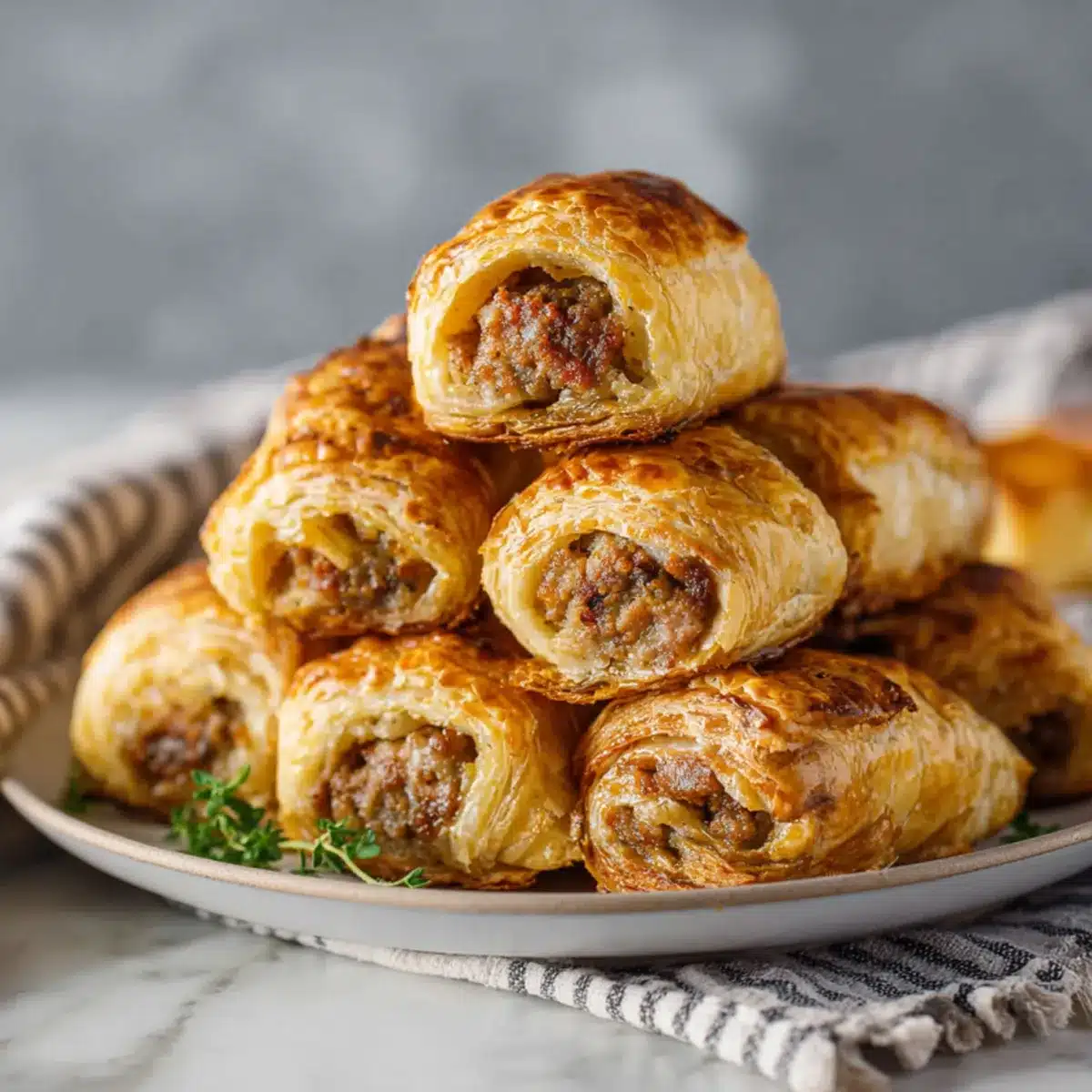 Oven-Baked Australian Sausage Rolls with Puff Pastry