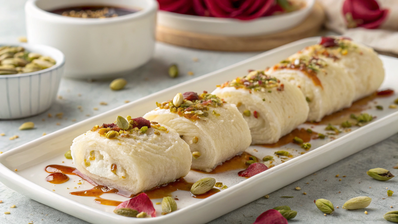 Phyllo-Wrapped Halawet el-Jibn Sweet Cheese Rolls