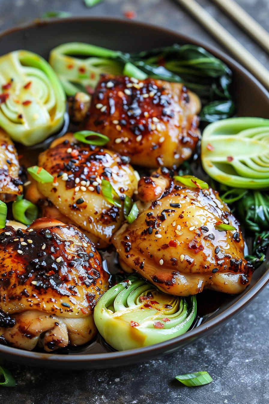 Sesame-Ginger Glazed Chicken with Bok Choy