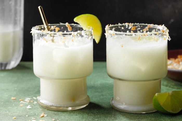 Tropical Coconut Margarita on the Rocks