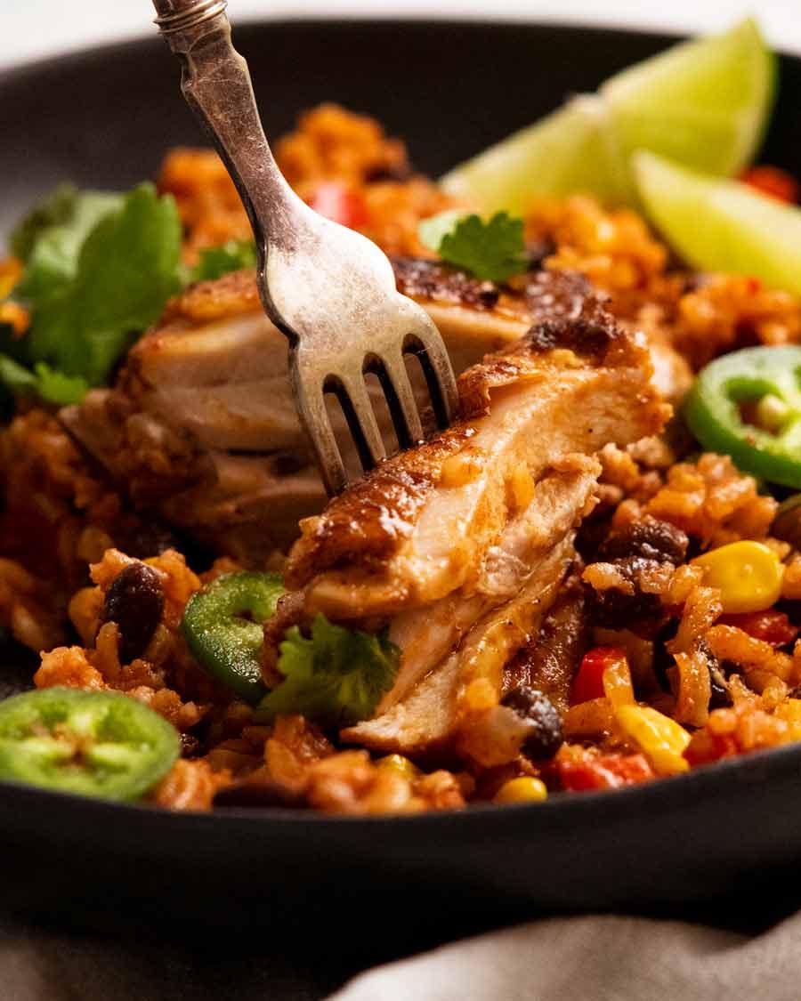 One-Pot Mexican Chicken and Rice with Smoky Tomato Sauce
