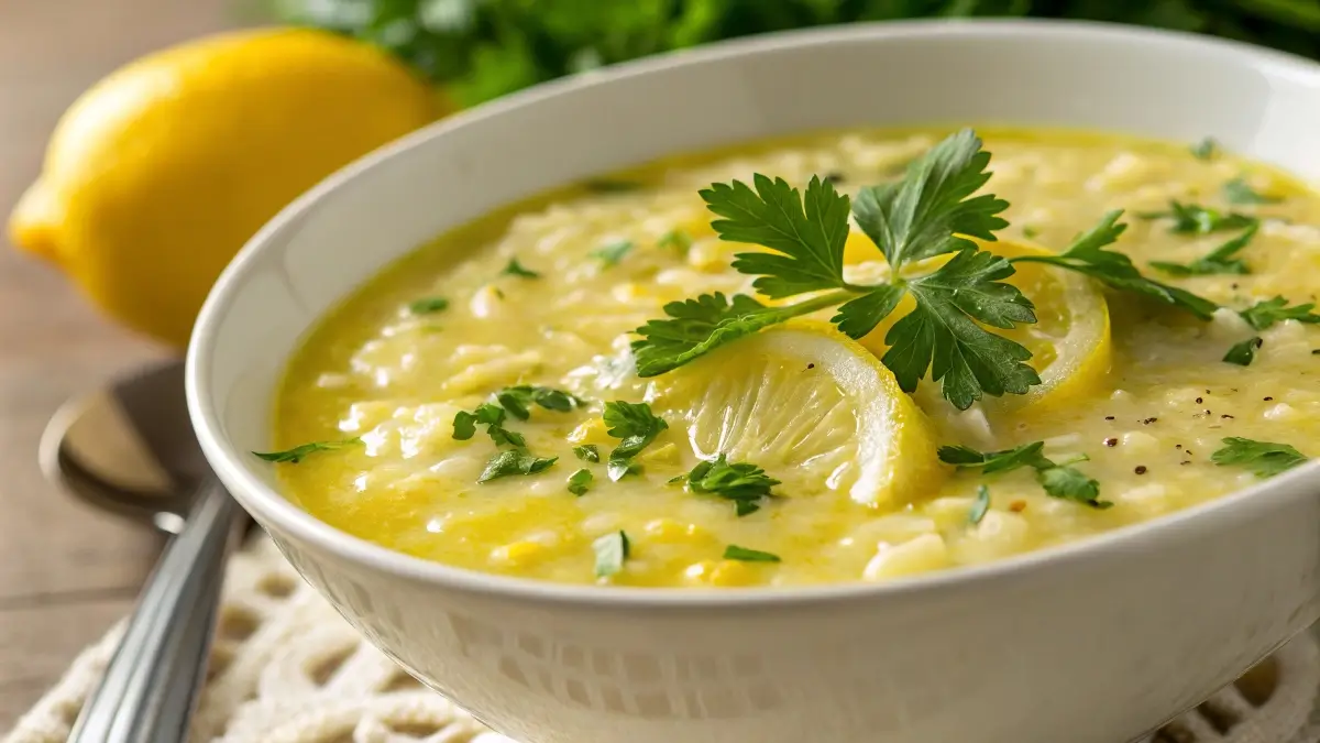 Greek Lemon-Rice Soup with Egg and Dill