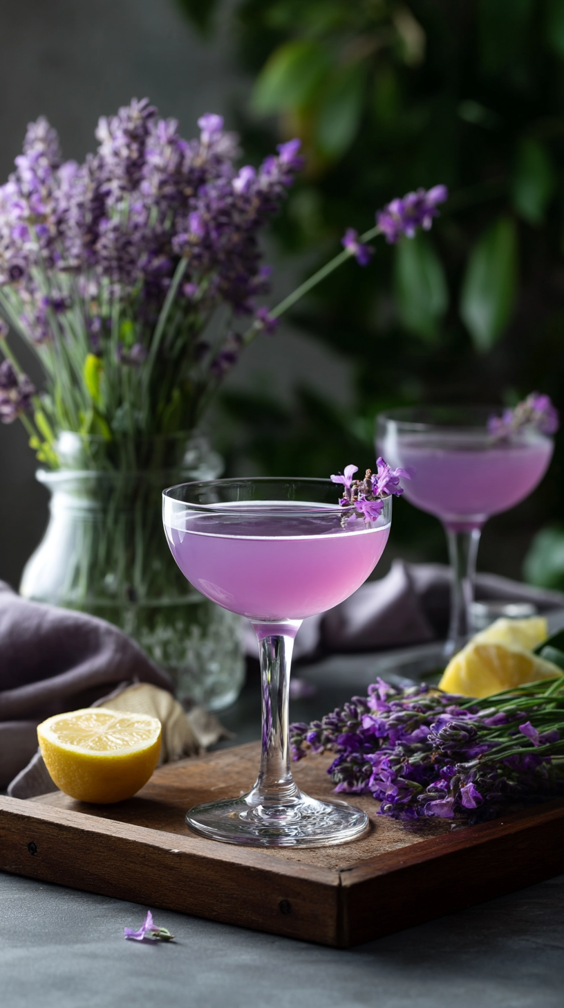 Lavender Gin Martini with Lemon Twist