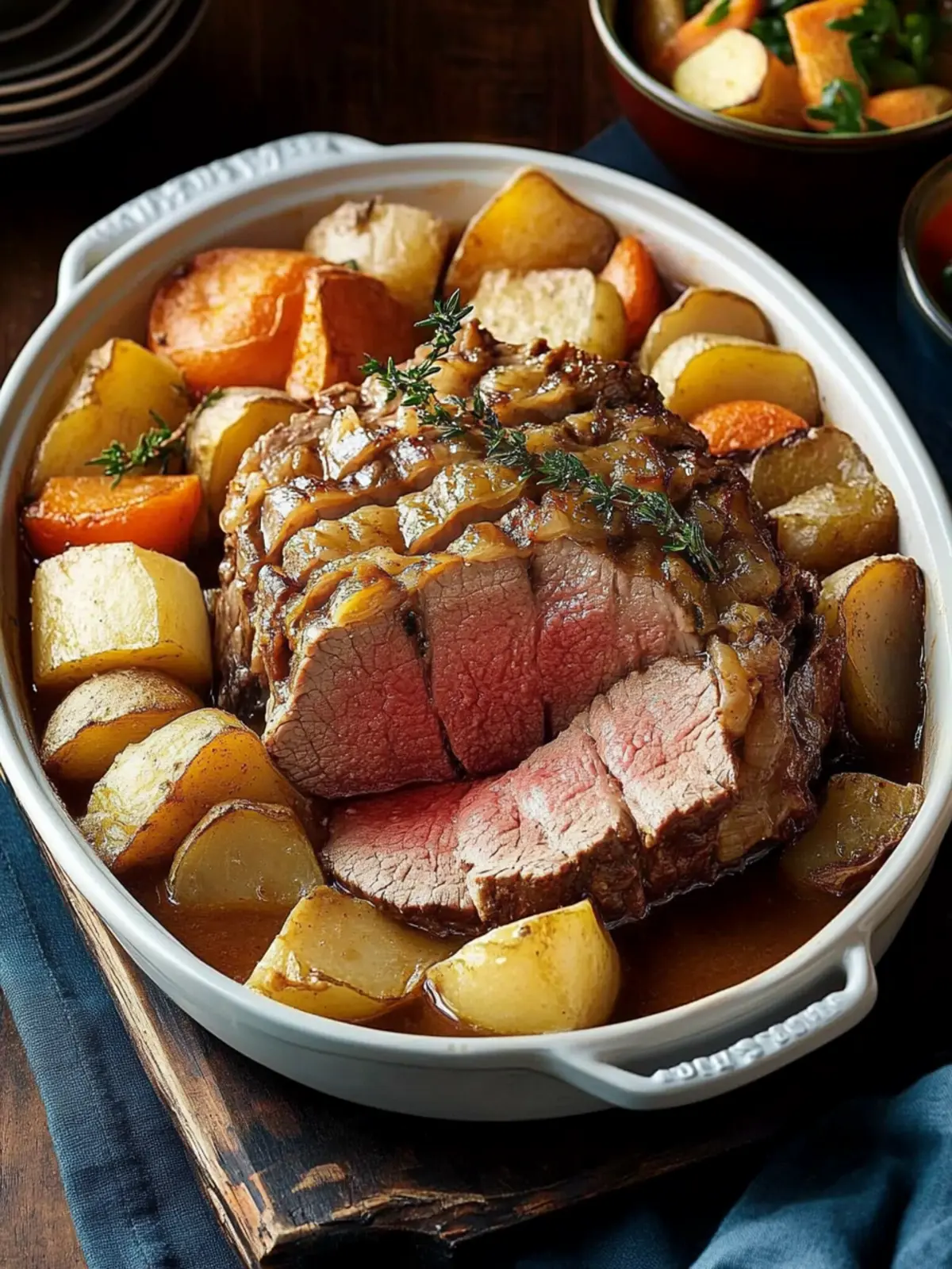 Roast Beef Cheeks with Red Wine and Rosemary