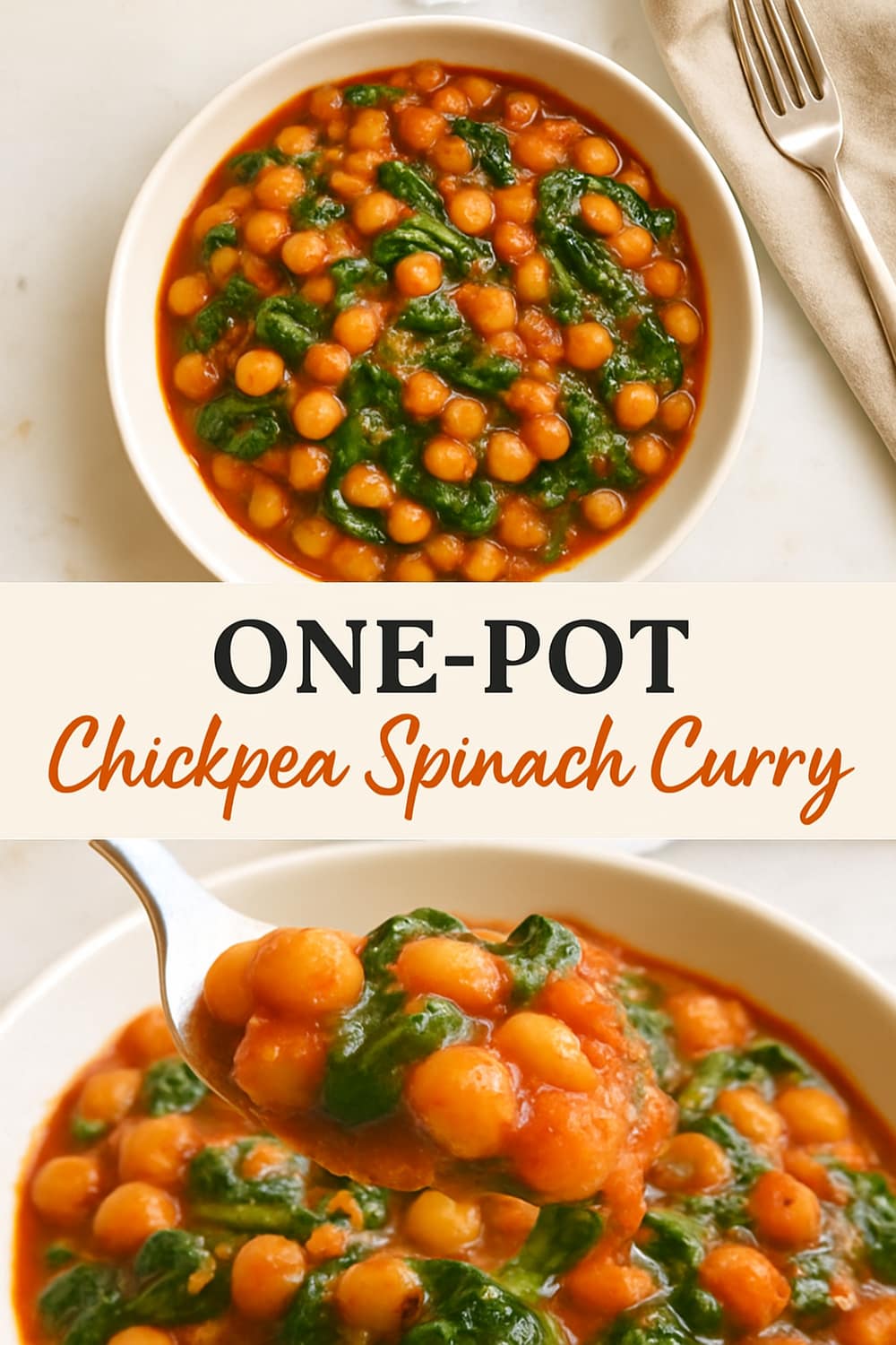 One-Pot Chickpea and Spinach Coconut Curry