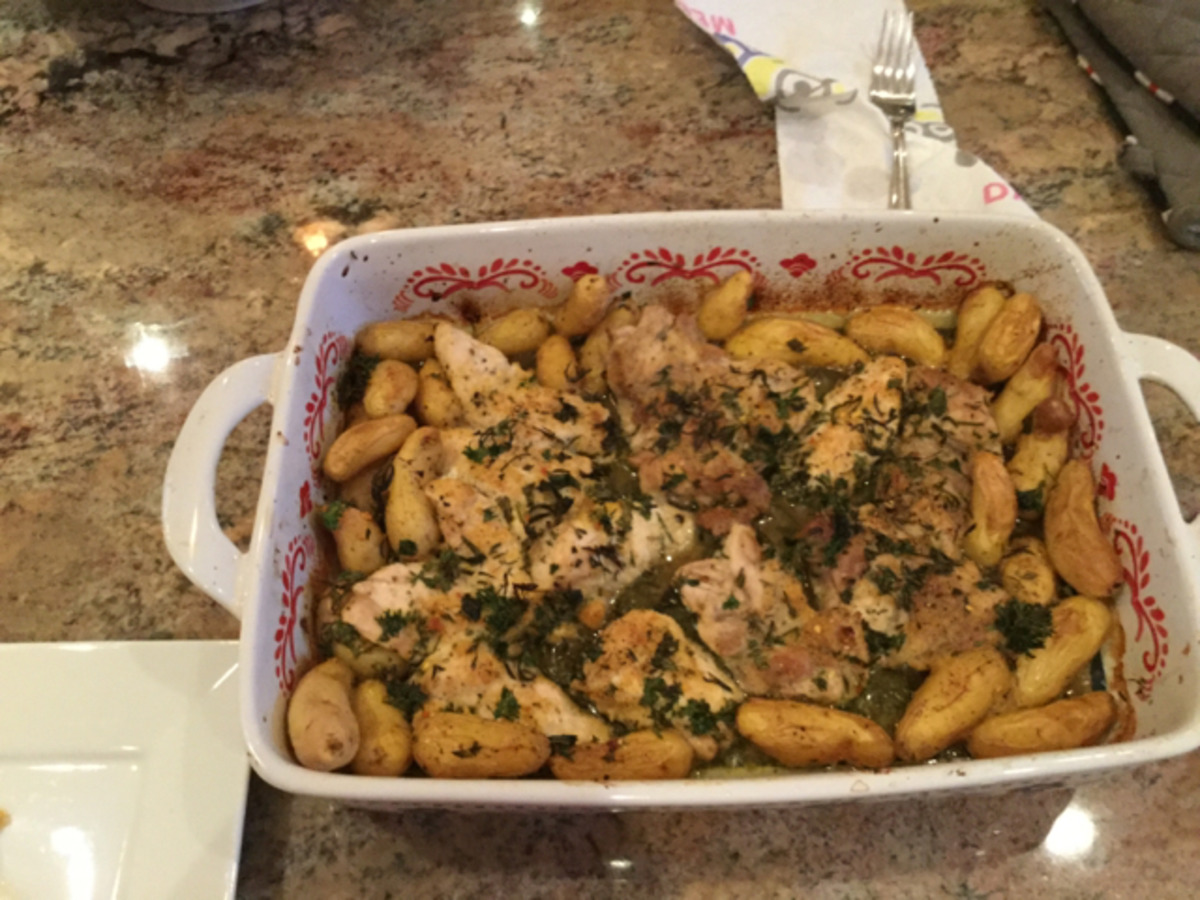 Regional Italian Herb-Roasted Chicken with Garlic Potatoes