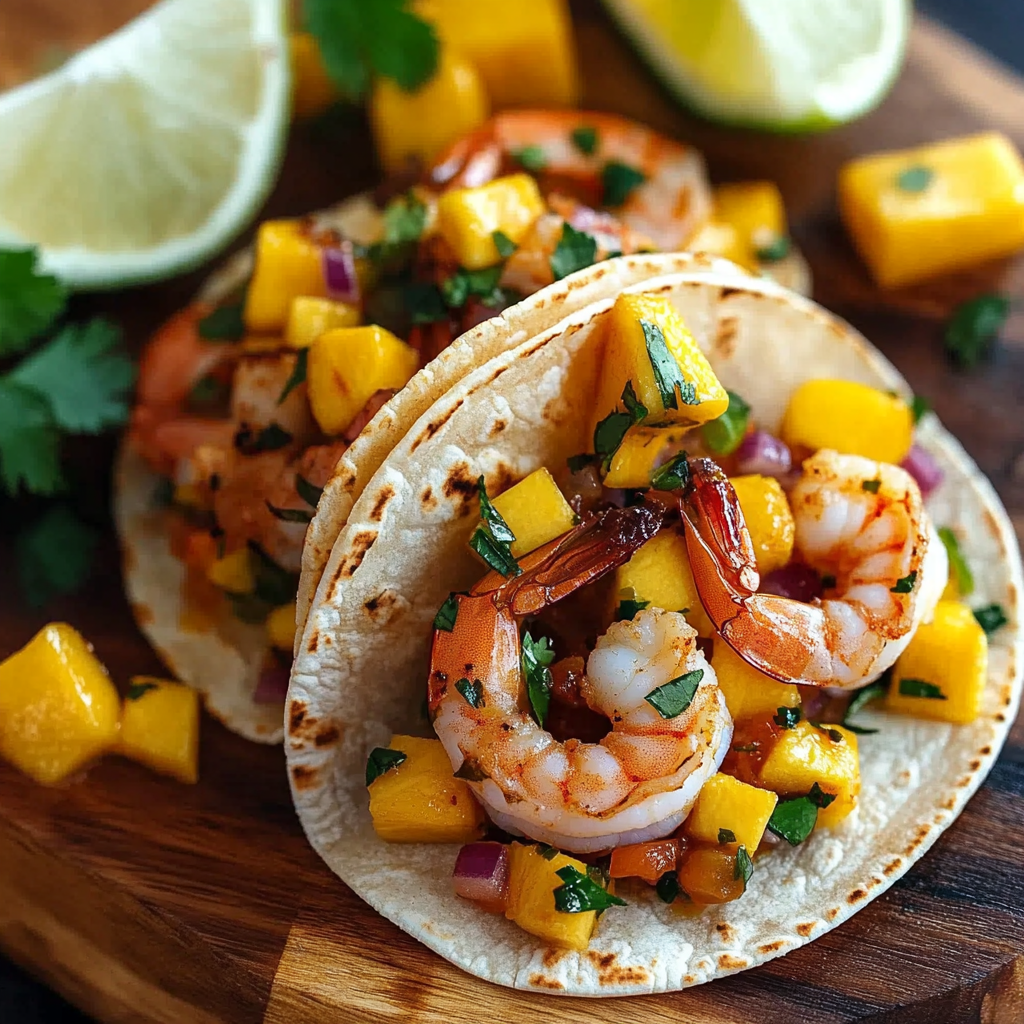 Garcia's Spicy Shrimp Tacos with Mango Salsa