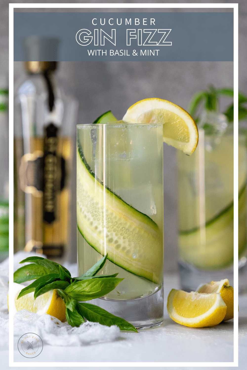 Muddled Basil and Cucumber Gin Fizz