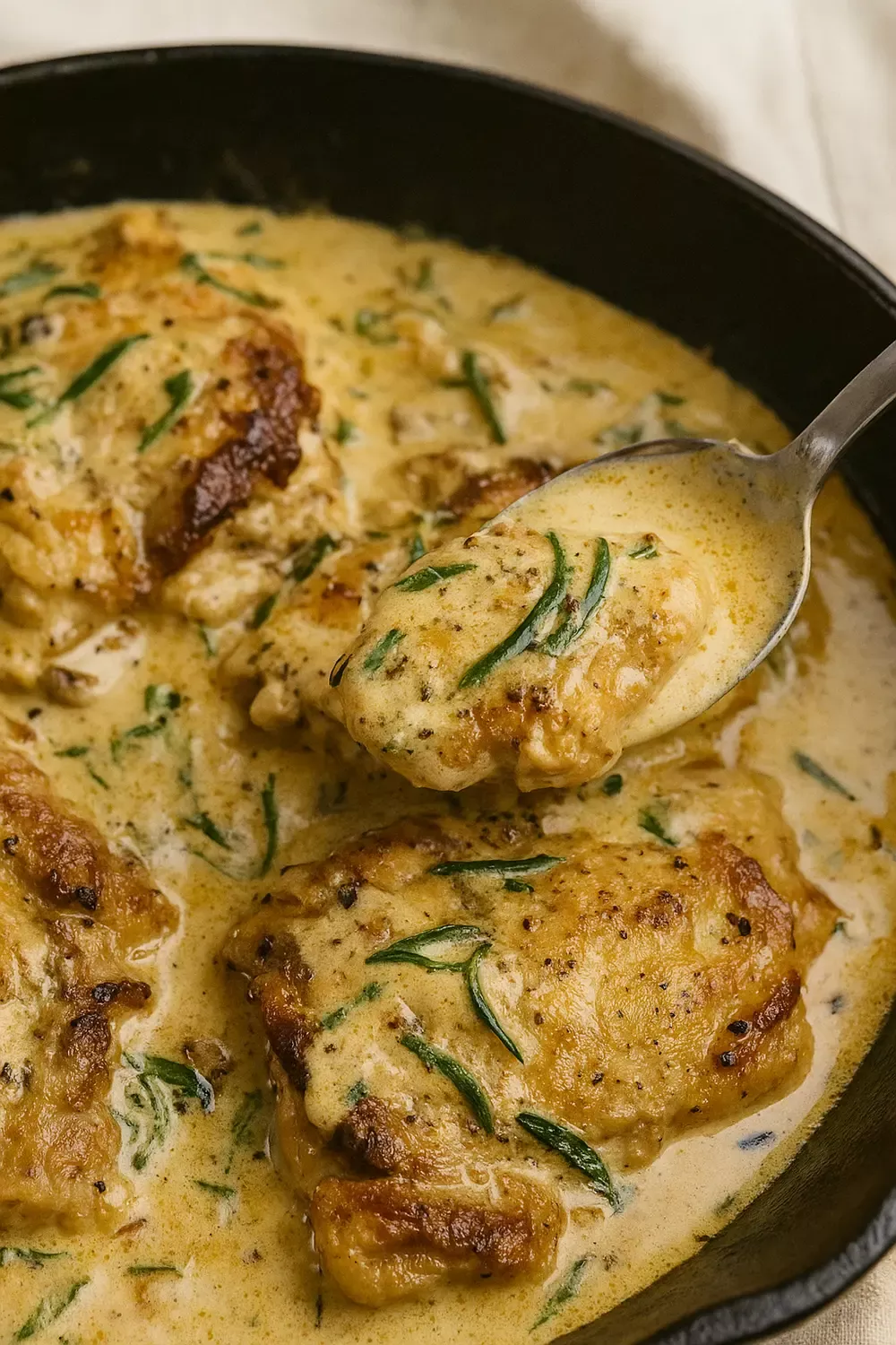 Pan-Seared Chicken with Mustard and Tarragon Sauce
