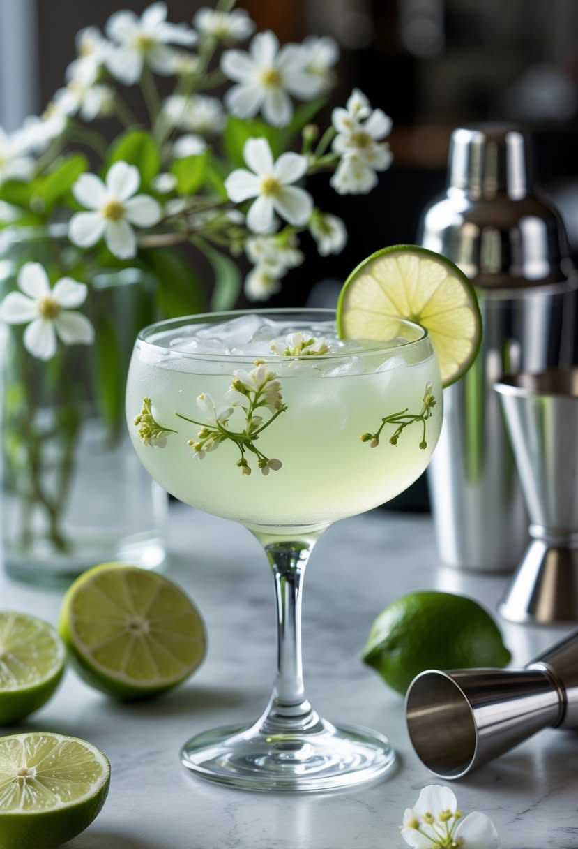 Shaken Gin and Elderflower Daiquiri