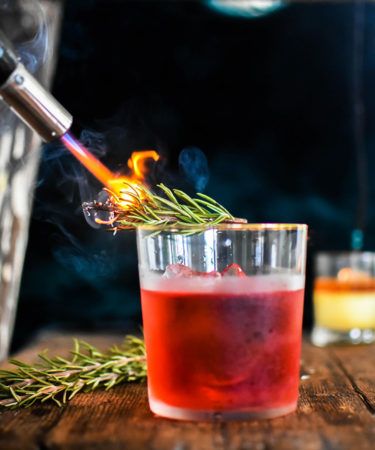 Stirred Herbaceous Negroni with Rosemary