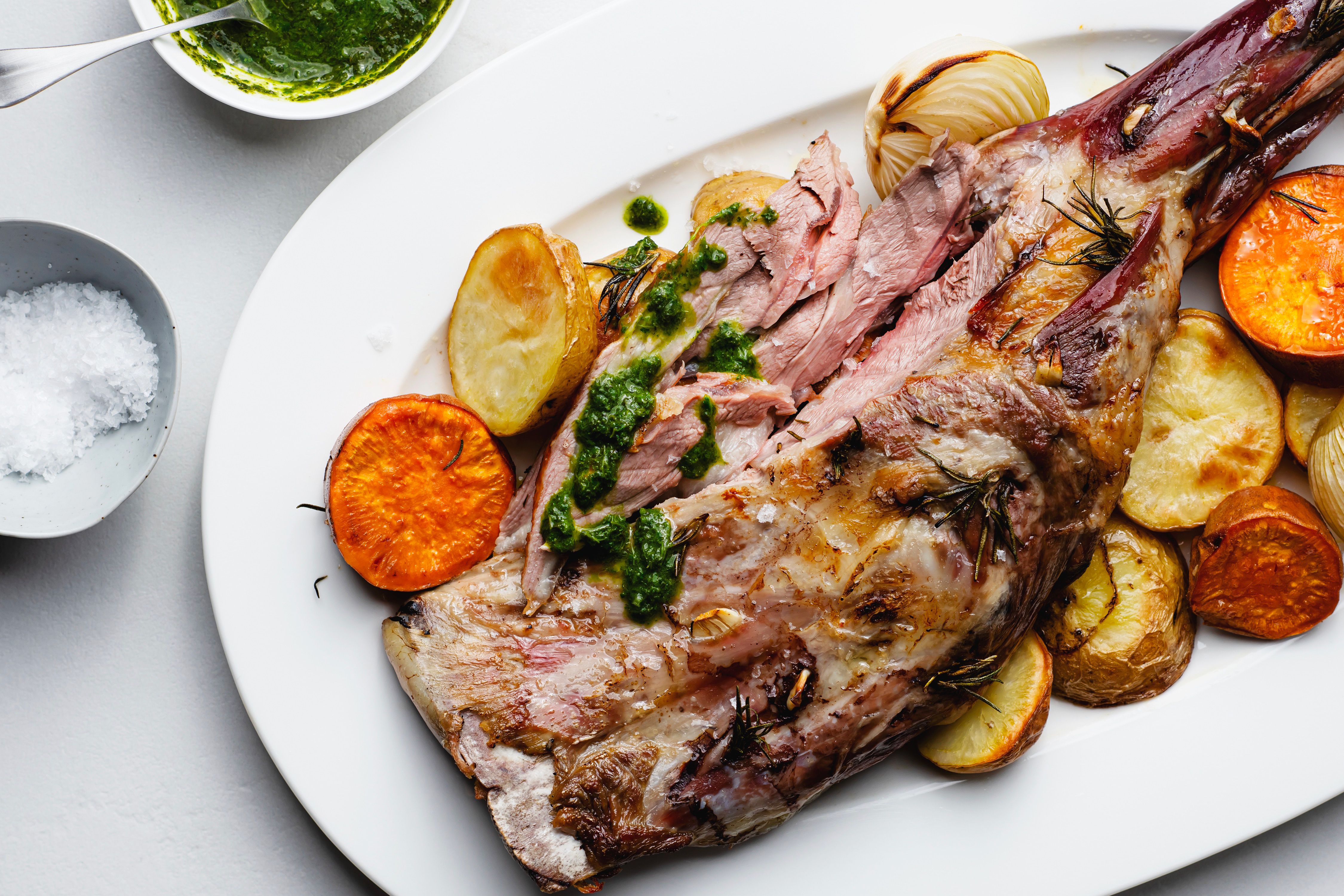 Oven-Roasted Lamb with Lemon, Oregano, and Garlic