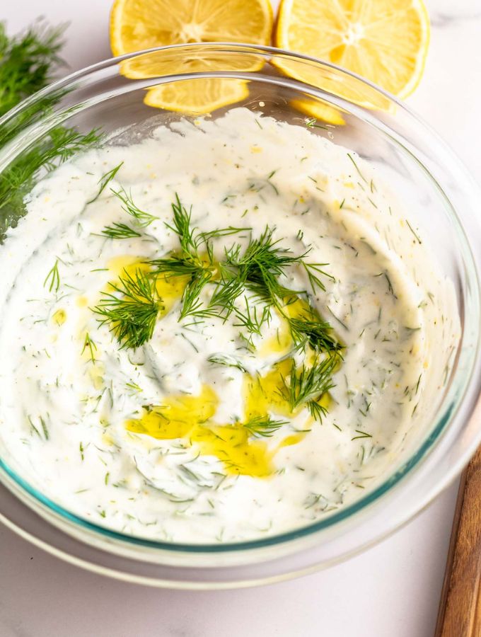 Phyllo-Wrapped Sea Bass with Dill-Yogurt Sauce