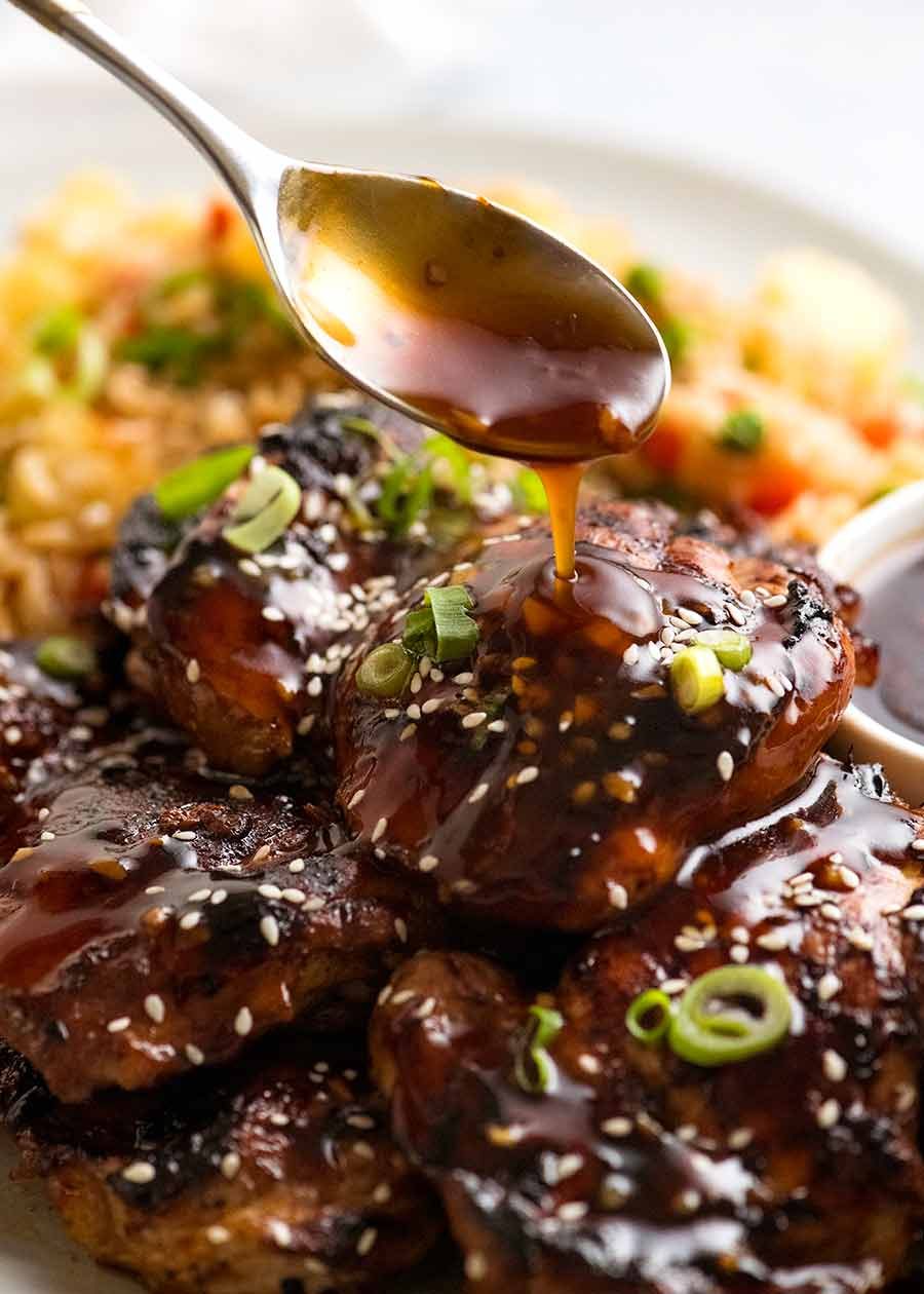 Honey-Soy Glazed Korean BBQ Chicken Thighs