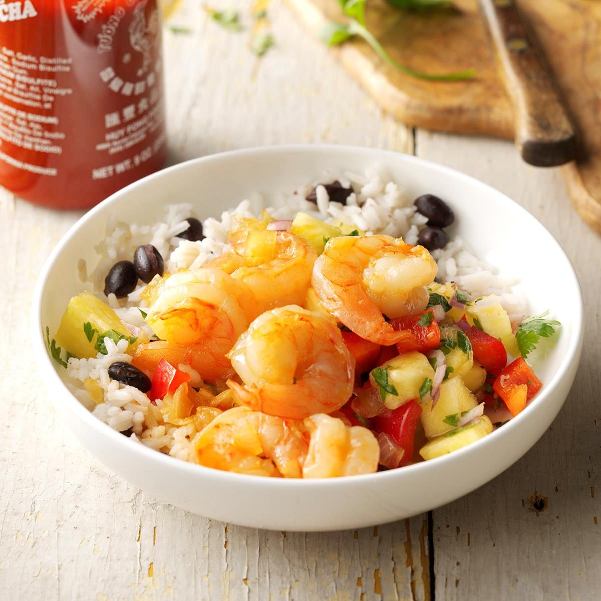 Coconut-Lemongrass Shrimp Rice Bowl with Pineapple Salsa