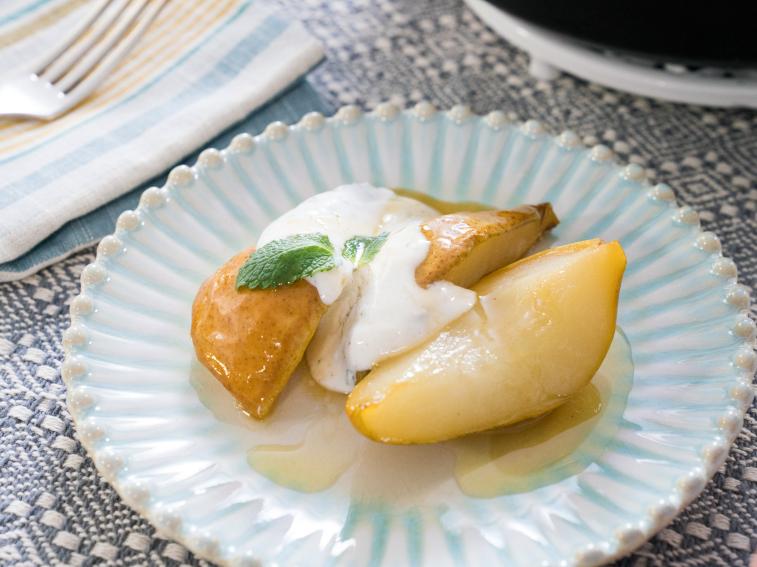 Honey Almond Roasted Pears with Greek Yogurt