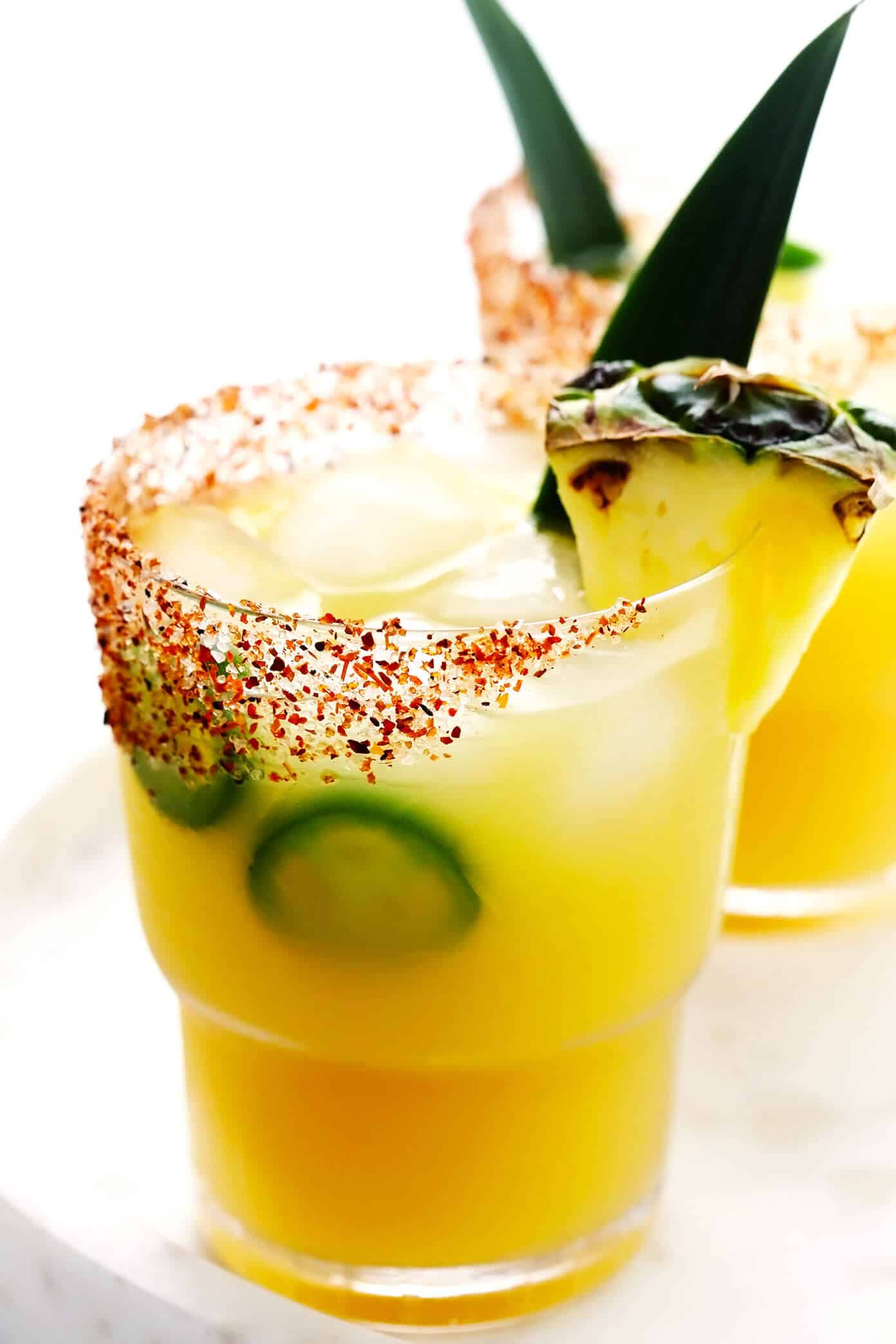Frozen Pineapple and Pandan Tequila Margarita