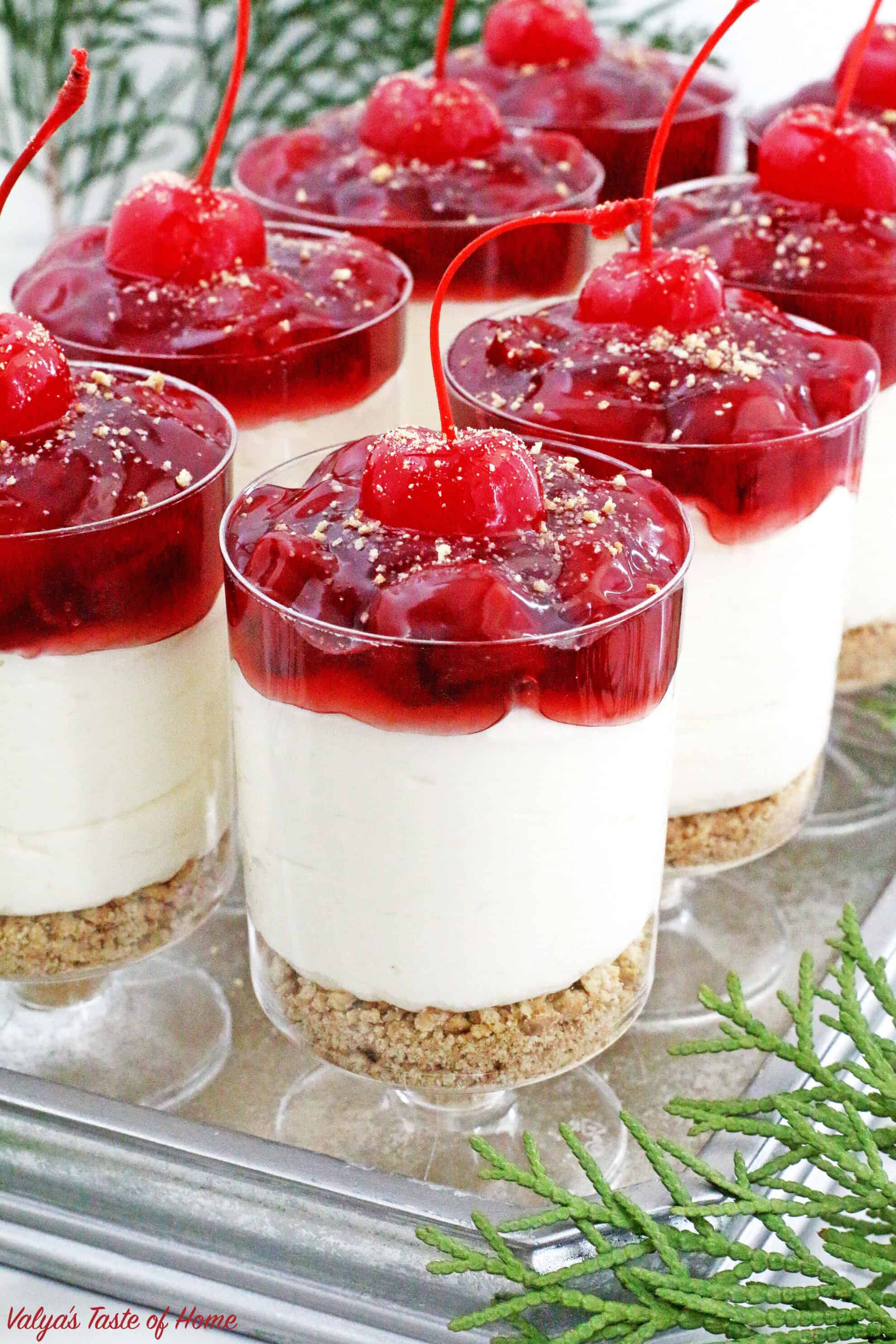 No-Bake Cherry Cheesecake Parfaits with Graham Cracker Crumble